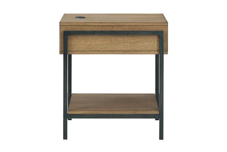 Fridley Brown/Black End Table by Ashley at Eve Furniture