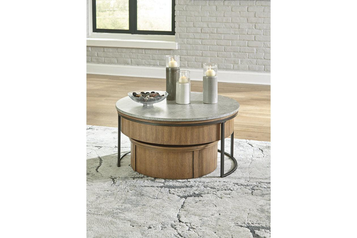 Fridley Gray/Brown/Black Nesting Coffee Table by Ashley at Eve Furniture