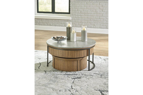 Fridley Gray/Brown/Black Nesting Coffee Table by Ashley at Eve Furniture