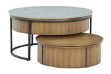 Fridley Gray/Brown/Black Nesting Coffee Table by Ashley at Eve Furniture