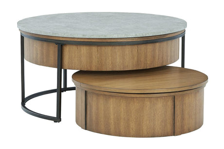 Fridley Gray/Brown/Black Nesting Coffee Table by Ashley at Eve Furniture