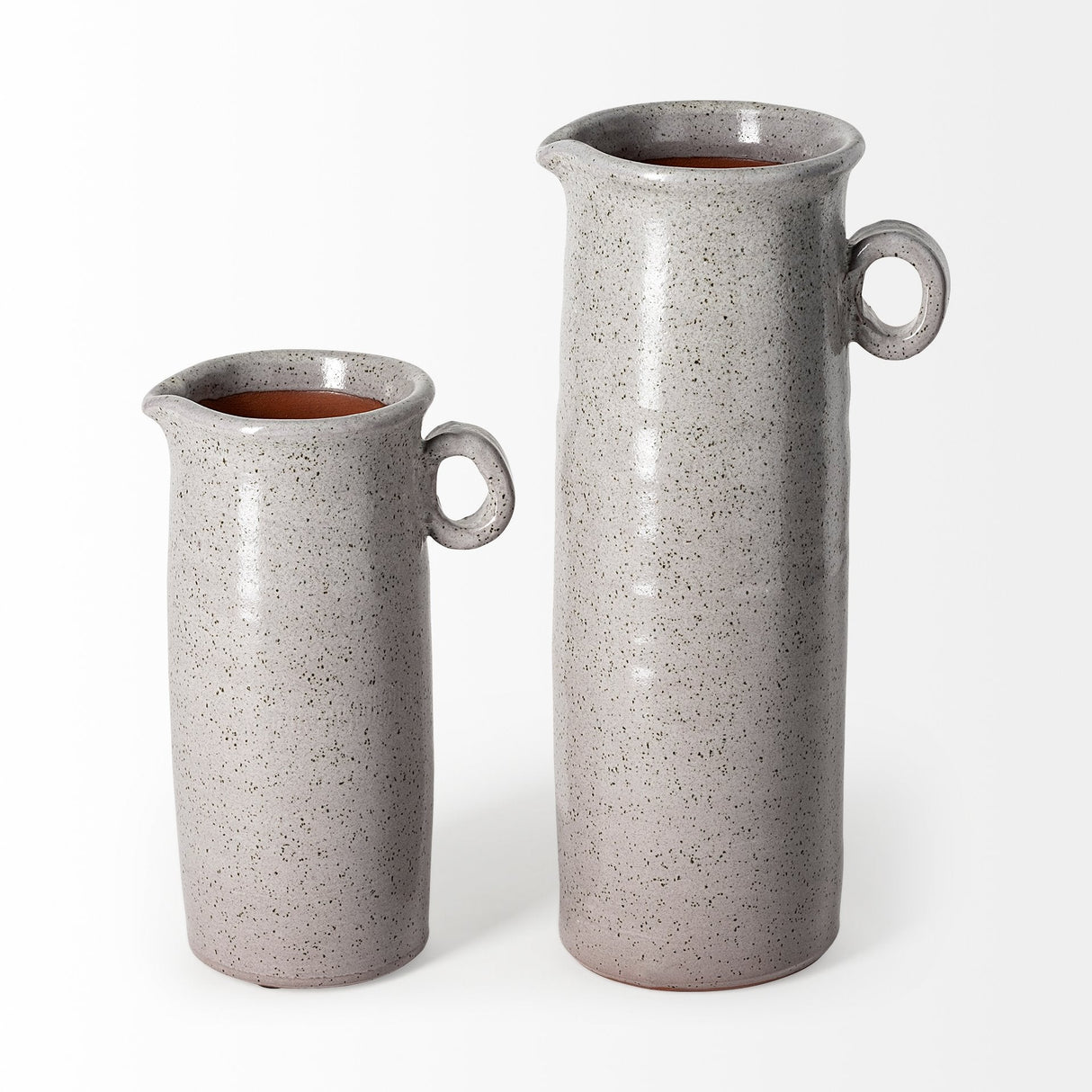 Frieda Large Freckled Gray Ceramic Jug by Mercana at Eve Furniture