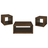 Frisco Dark Pine 3-Piece Coffee and End Table Set by Coaster at Eve Furniture