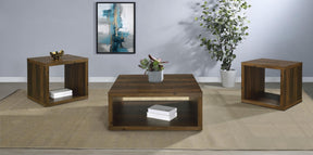 Frisco Dark Pine 3-Piece Coffee and End Table Set by Coaster at Eve Furniture