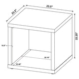 Frisco Dark Pine Square Engineered Wood Side End Table by Coaster at Eve Furniture