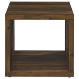 Frisco Dark Pine Square Engineered Wood Side End Table by Coaster at Eve Furniture