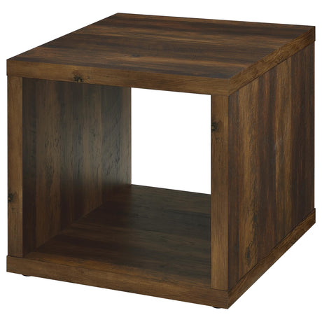 Frisco Dark Pine Square Engineered Wood Side End Table by Coaster at Eve Furniture