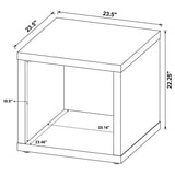 Frisco Dark Pine Square Engineered Wood Side End Table by Coaster at Eve Furniture