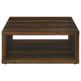Frisco Square Engineered Wood Coffee Table Dark Pine by Coaster at Eve Furniture