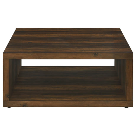 Frisco Square Engineered Wood Coffee Table Dark Pine by Coaster at Eve Furniture