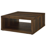 Frisco Square Engineered Wood Coffee Table Dark Pine by Coaster at Eve Furniture