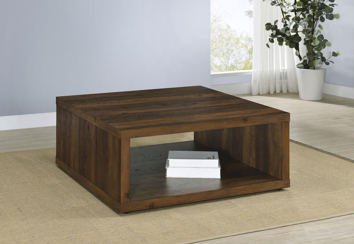 Frisco Square Engineered Wood Coffee Table Dark Pine by Coaster at Eve Furniture