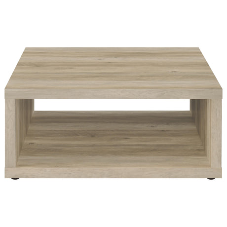 Frisco Square Engineered Wood Coffee Table Distressed Pine by Coaster at Eve Furniture
