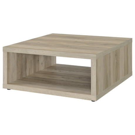 Frisco Square Engineered Wood Coffee Table Distressed Pine by Coaster at Eve Furniture