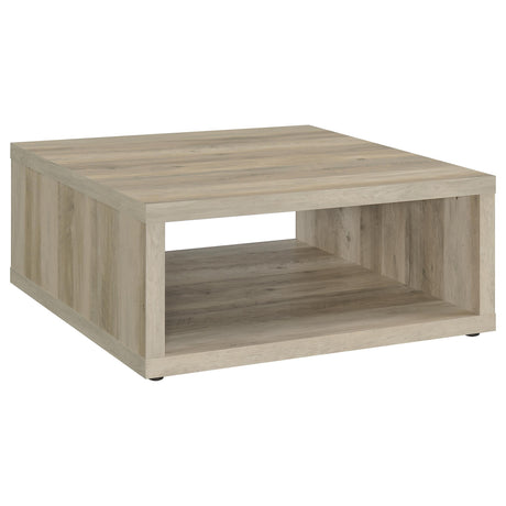 Frisco Square Engineered Wood Coffee Table Distressed Pine by Coaster at Eve Furniture