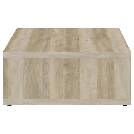 Frisco Square Engineered Wood Coffee Table Distressed Pine by Coaster at Eve Furniture