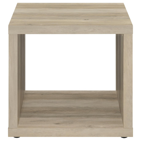 Frisco Square Engineered Wood Side End Table Distressed Pine