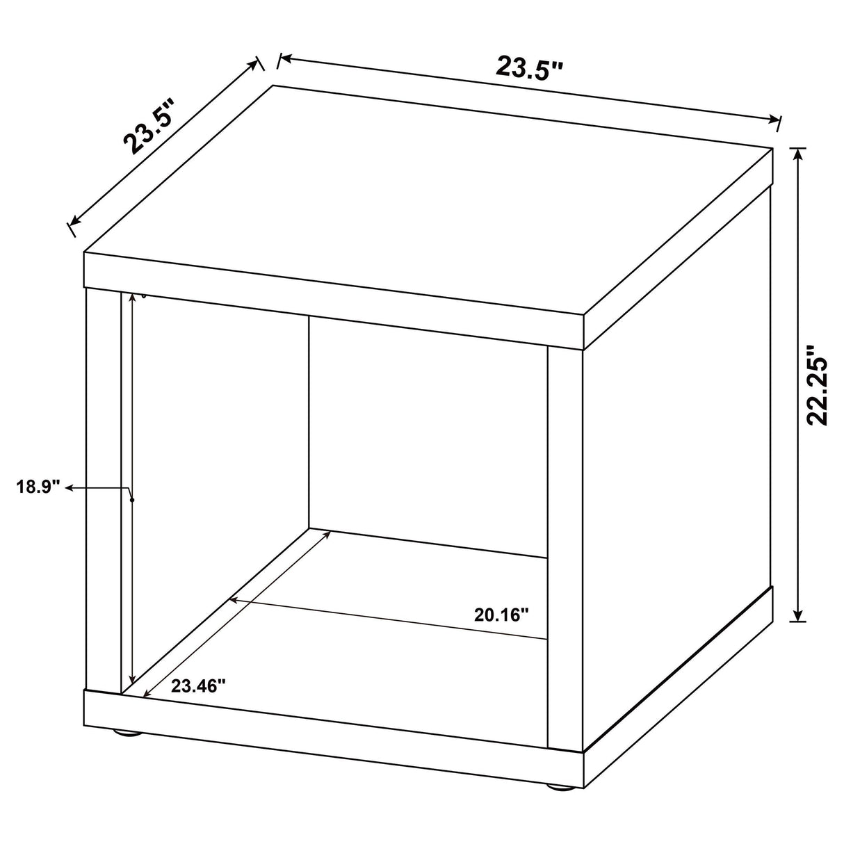 Frisco Square Engineered Wood Side End Table Distressed Pine