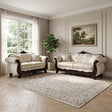 Frisina Beige/Dark Cherry 2-Piece Living Room Set by Furniture of America at Eve Furniture
