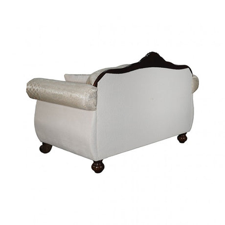 Frisina Beige/Dark Cherry Loveseat by Furniture of America at Eve Furniture