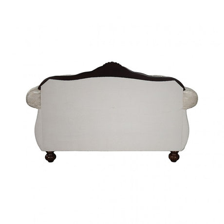 Frisina Beige/Dark Cherry Loveseat by Furniture of America at Eve Furniture