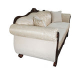 Frisina Beige/Dark Cherry Loveseat by Furniture of America at Eve Furniture