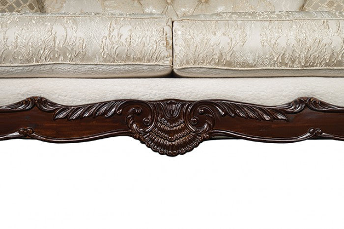 Frisina Beige/Dark Cherry Sofa by Furniture of America at Eve Furniture