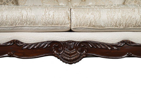 Frisina Beige/Dark Cherry Sofa by Furniture of America at Eve Furniture