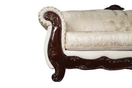 Frisina Beige/Dark Cherry Sofa by Furniture of America at Eve Furniture