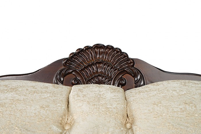Frisina Beige/Dark Cherry Sofa by Furniture of America at Eve Furniture