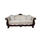 Frisina Beige/Dark Cherry Sofa by Furniture of America at Eve Furniture