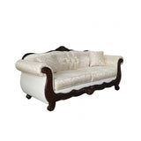 Frisina Beige/Dark Cherry Sofa by Furniture of America at Eve Furniture