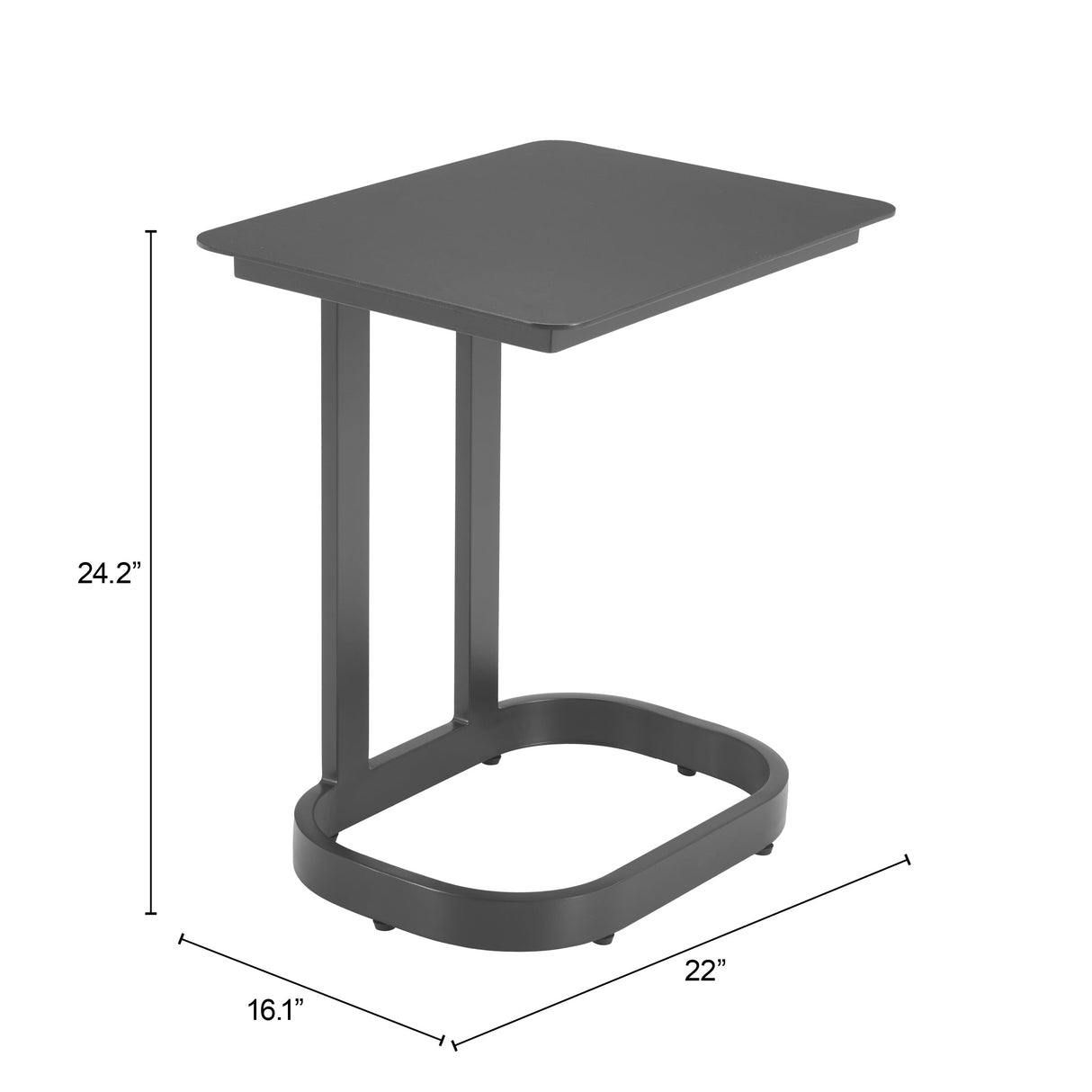 Friss Black Outdoor End Table by Zuomod at Eve Furniture