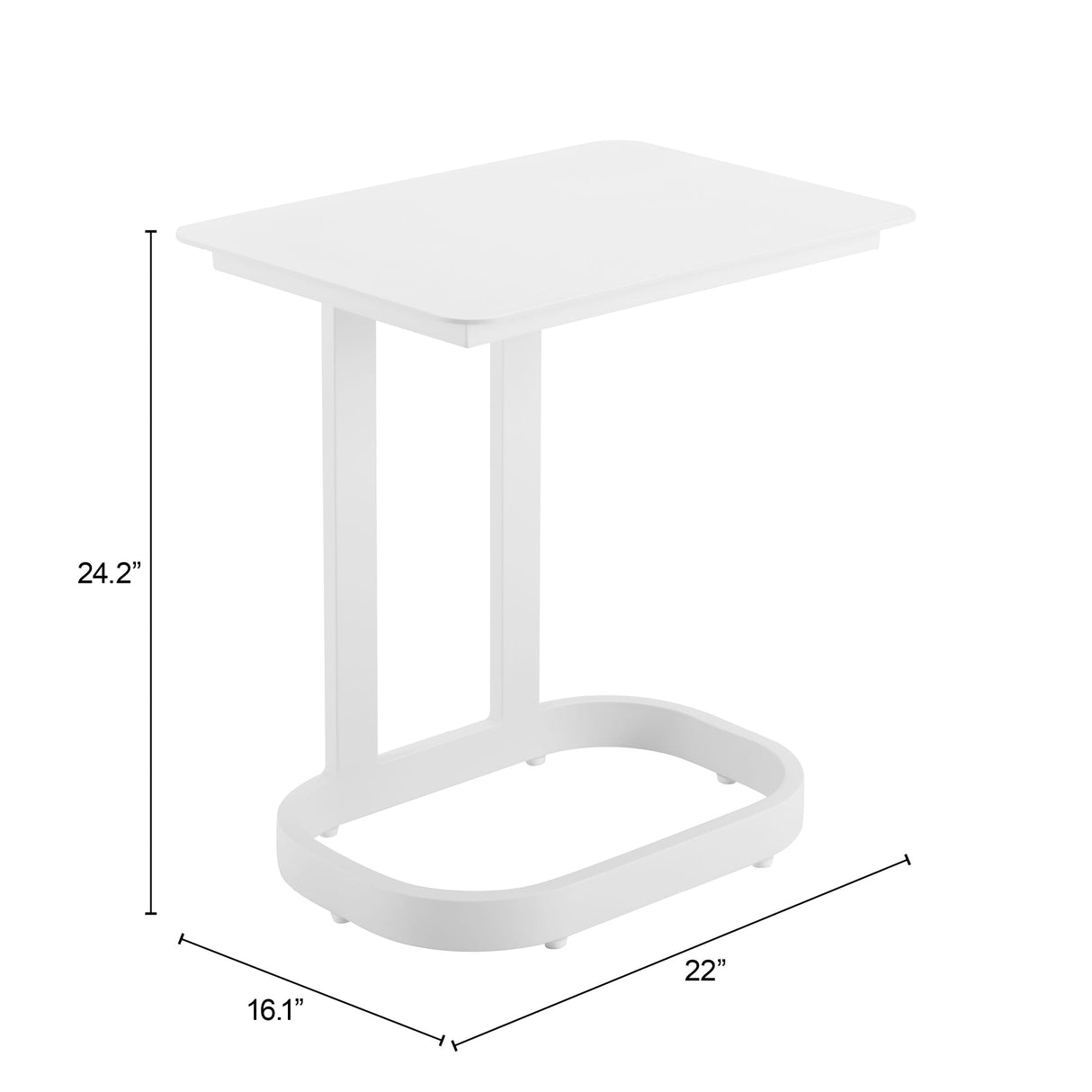 Friss White Outdoor End Table by Zuomod at Eve Furniture