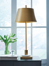 Fritzburn Gold Finish/White Table Lamp by Ashley at Eve Furniture