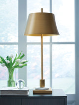 Fritzburn Gold Finish/White Table Lamp by Ashley at Eve Furniture
