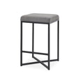 Frodo 26.4H Gray Fabric Seat W/Black Iron Frame Counter Stool by Mercana at Eve Furniture