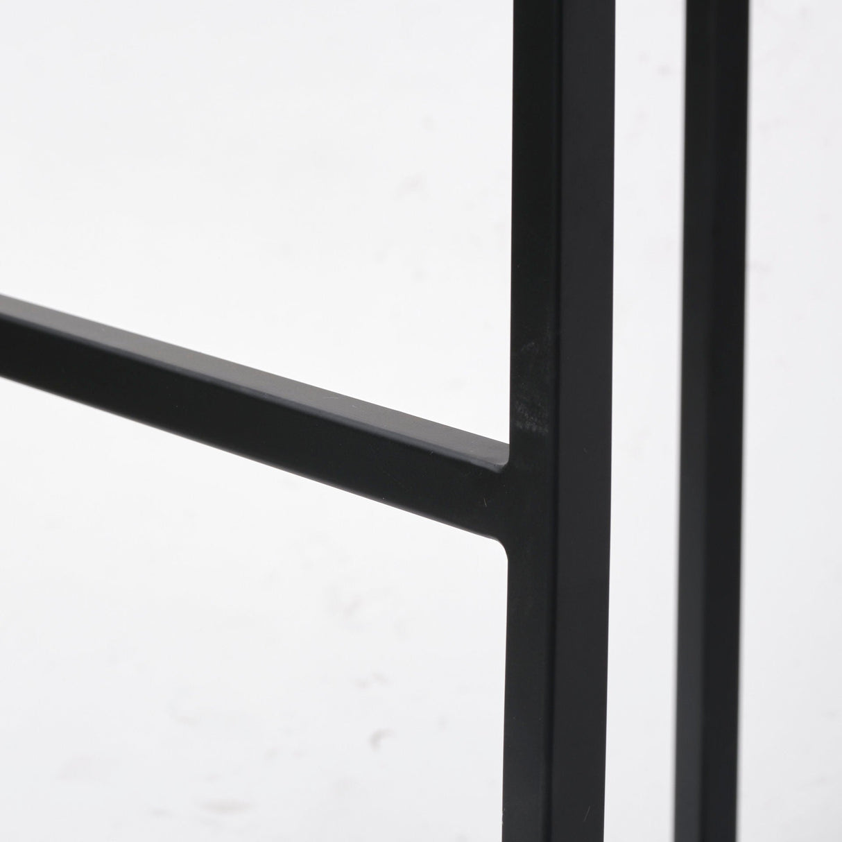 Frodo 26.4H Seat Height White Fabric Seat Black Metal Base Stool by Mercana at Eve Furniture