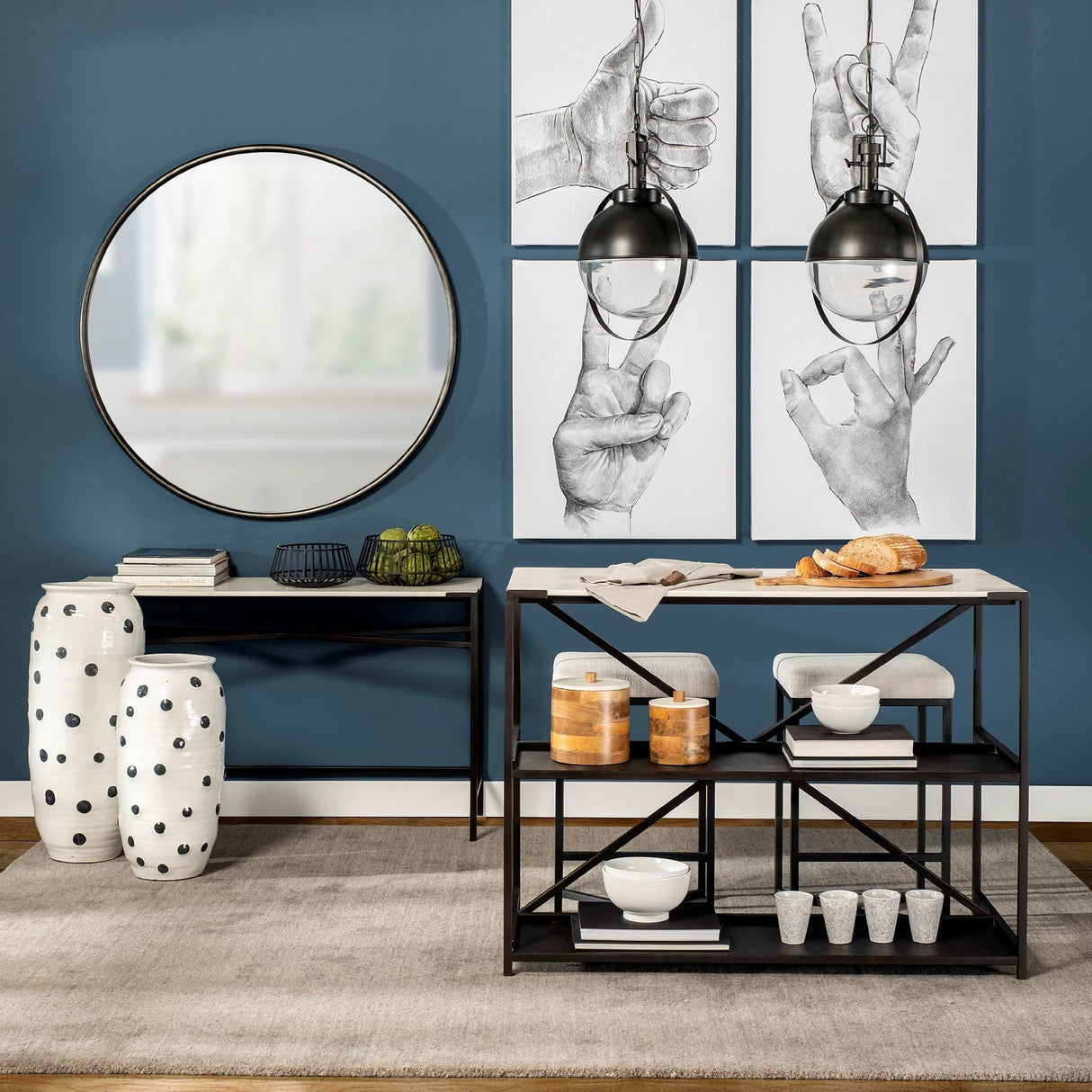 Frodo 26.4H Seat Height White Fabric Seat Black Metal Base Stool by Mercana at Eve Furniture