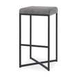Frodo 29.75H Gray Fabric Seat W/Black Iron Frame Bar Stool by Mercana at Eve Furniture