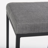 Frodo Gray Fabric Seat W/Black Iron Frame Bar Stool by Mercana at Eve Furniture
