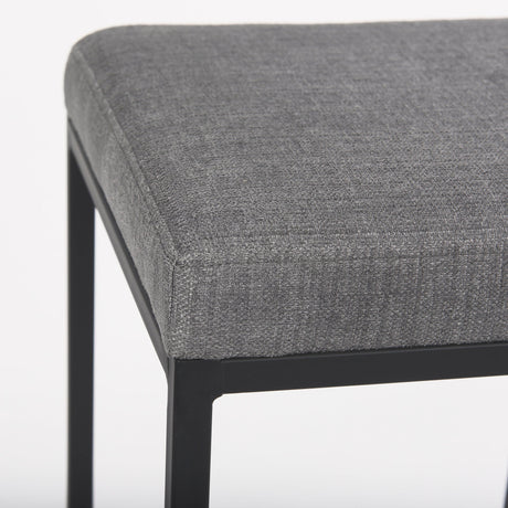Frodo Gray Fabric Seat W/Black Iron Frame Bar Stool by Mercana at Eve Furniture