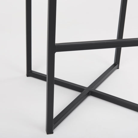 Frodo Gray Fabric Seat W/Black Iron Frame Bar Stool by Mercana at Eve Furniture
