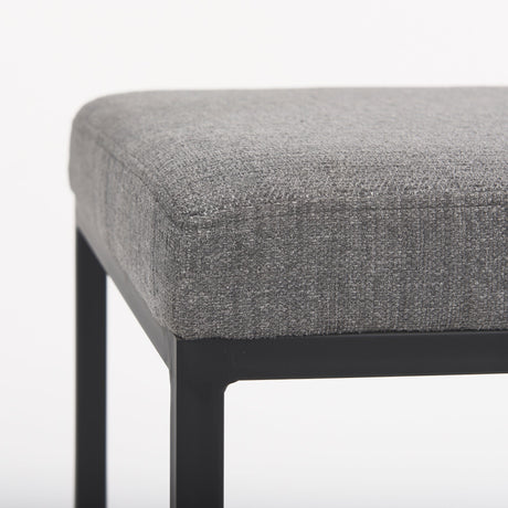 Frodo Gray Fabric Seat W/Black Iron Frame Counter Stool by Mercana at Eve Furniture