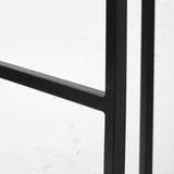 Frodo White Fabric Seat Black Metal Base Stool by Mercana at Eve Furniture