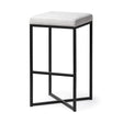 Frodo White Fabric Seat Black Metal Base Stool by Mercana at Eve Furniture