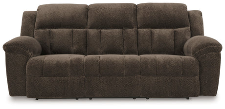 Frohn Chocolate Manual Reclining Sofa and Loveseat by Ashley at Eve Furniture