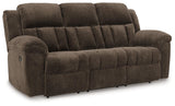 Frohn Chocolate Manual Reclining Sofa by Ashley at Eve Furniture