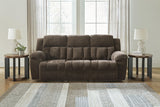 Frohn Chocolate Manual Reclining Sofa by Ashley at Eve Furniture