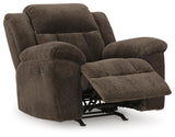 Frohn Chocolate Recliner by Ashley at Eve Furniture